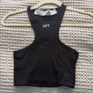 Off-White Black Racerback Crop Top